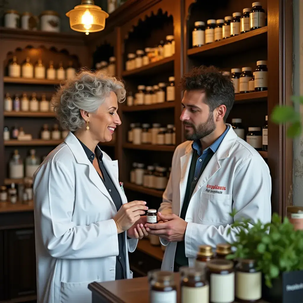 Mélange d'herbes biologiques sur une table en bois.